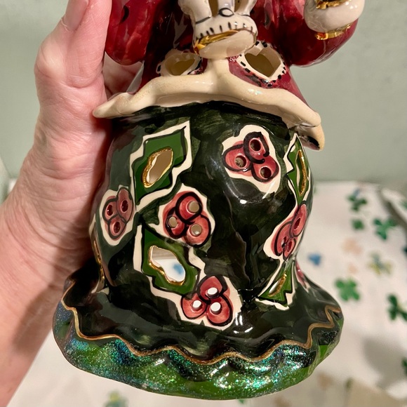 VINTAGE HEATHER GOLDMINC FOR BLUE SKY CORP CAROLER CERAMIC TEALIGHT HOLDER 2001 - Picture 8 of 14